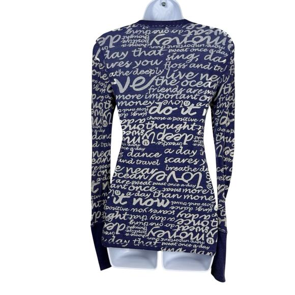 Lululemon Top Womens 6 Purple burnout manifesto mantra long sleeve sheer - Picture 5 of 7